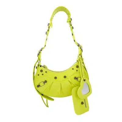 Pre-owned Balenciaga Le Cagole Xs Shoulder Bag In Neon Yellow 6713091vguy7206