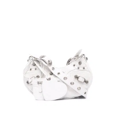 BALENCIAGA BALENCIAGA LE CAGOLE XS SHOULDER BAG IN WHITE