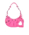 Balenciaga Small Leather Shoulder Bag With Heart-shaped Detail In Pink
