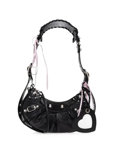Balenciaga Le Cagole Xs Stud-embellished Shoulder Bag In Black
