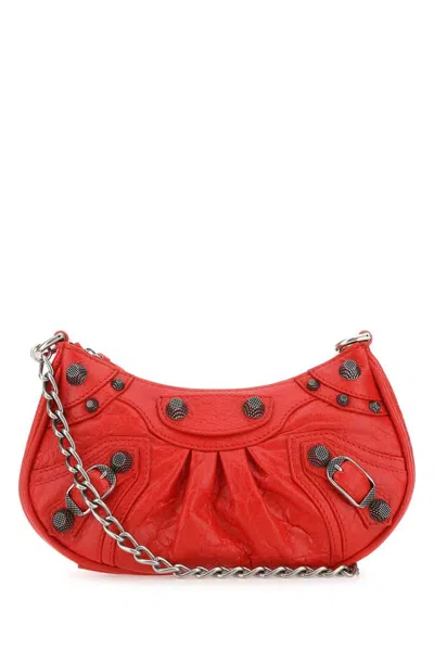 Balenciaga Red Leather Le Cagole Mini Handbag