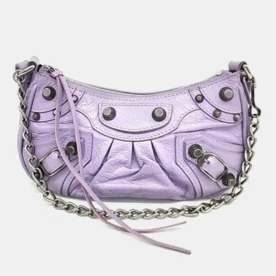 Pre-owned Balenciaga Le Cargol Mini Shoulder Bag In Purple