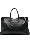Balenciaga Men's City Travel Leather Tote Bag In Black