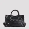 Balenciaga Le City Bag Medium In Metallised Arena Lambskin In Gray