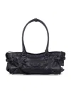 Balenciaga Shoulder Bag Le City East-west In Lambskin. In Black