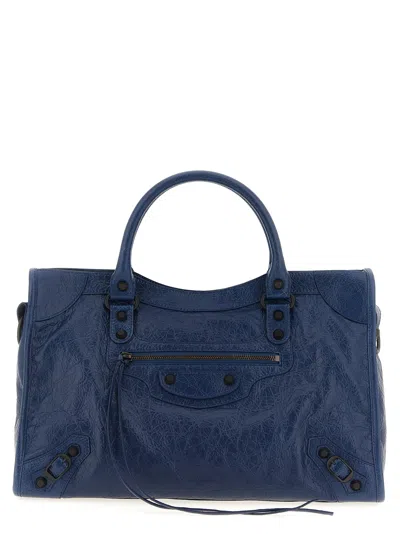 Balenciaga Le City Bag M Hand Bags Blue In Orange