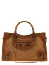 Balenciaga Women Camel Suede Medium Le City Handbag