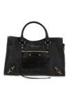 Balenciaga Medium Le City Crocodile-embossed Top-handle Tote Bag In Black
