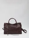 Balenciaga Le City Medium Crinkled Leather Top-handle Bag In Red