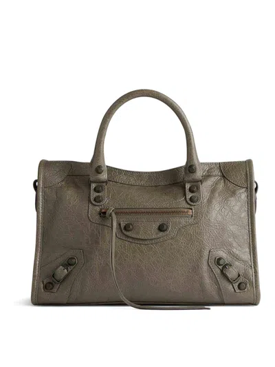 Balenciaga Le City Bag S Arena Storico Br In Dark Green