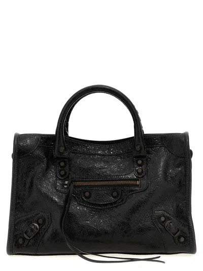 Balenciaga Small Le City Arena Storico Leather Bag In Black