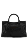 Balenciaga Women Le City Medium Leather Shoulder Bag In Black