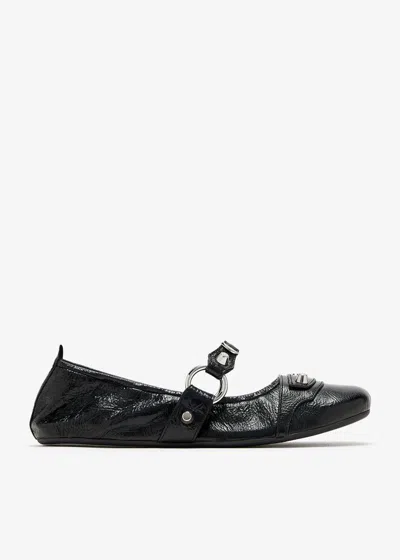 Balenciaga "le City" Ballet Flats In Black