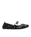 Balenciaga Black Lamb Leather Shoes With Striking Metallic Accents In Black