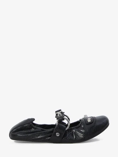 Balenciaga Black Le City Ballet Flats In Animal Print