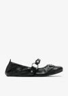 Balenciaga Black Lamb Leather Shoes With Striking Metallic Accents In Black