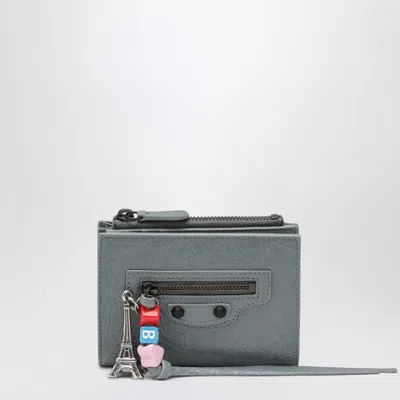 Balenciaga Le City Bifold Lambskin Wallet In Blue-grey