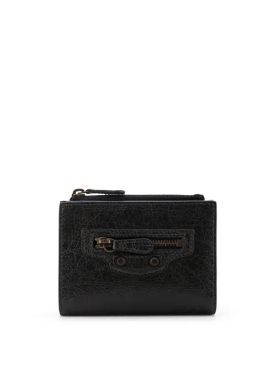 Balenciaga Le City Bifold Leather Wallet In Black