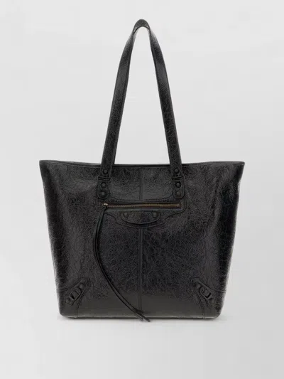 Balenciaga Le City Cabas Leather Tote Shoulder Bag In Black