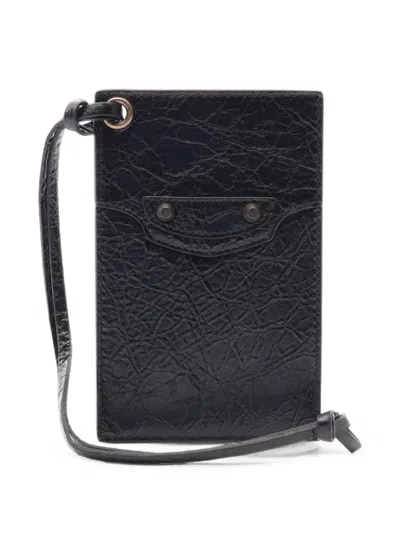 Pre-owned Balenciaga Le City Card Case In Black