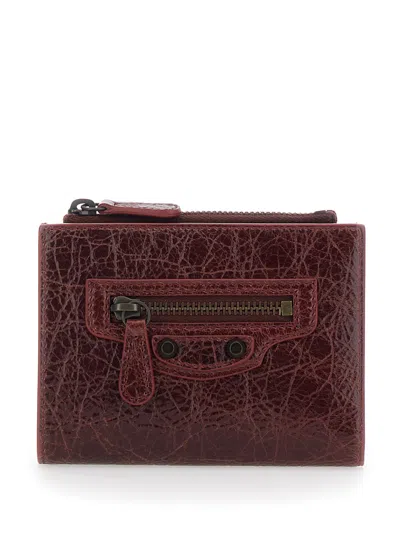 Balenciaga Le City Card Case In Bordeaux
