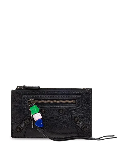 Balenciaga Le City Leather Card Holder In 黑色