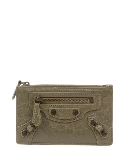 Pre-owned Balenciaga Le City Card Holder In Grey