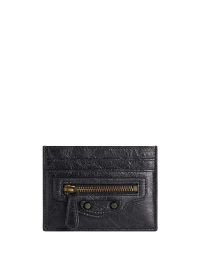 Balenciaga Le City Card Holder In Arena Lambskin