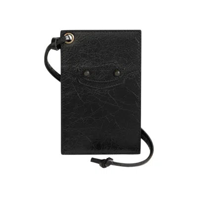Pre-owned Balenciaga Le City Card Holder Keyring 'black' | Men's Size Onesize