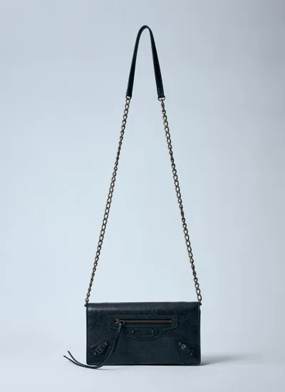 Balenciaga Le City Chain Wallet In Black