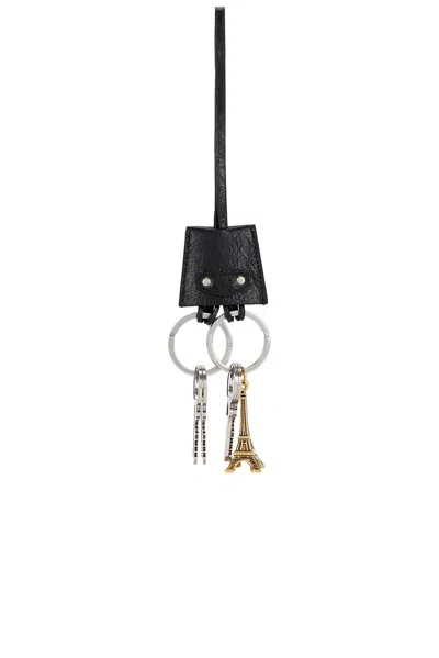 Balenciaga Le City Charm Eiffel Keychain In Black