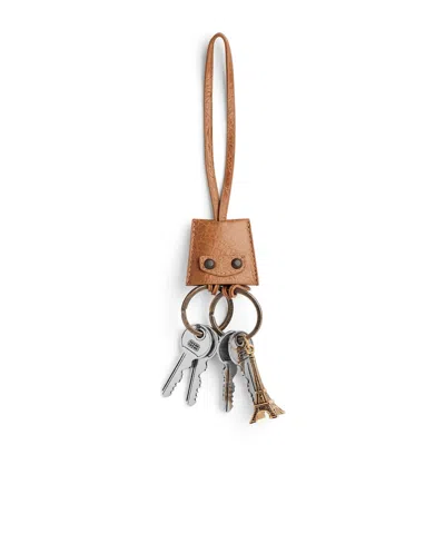 Balenciaga Le City Charm Eiffel Keychain In Camel