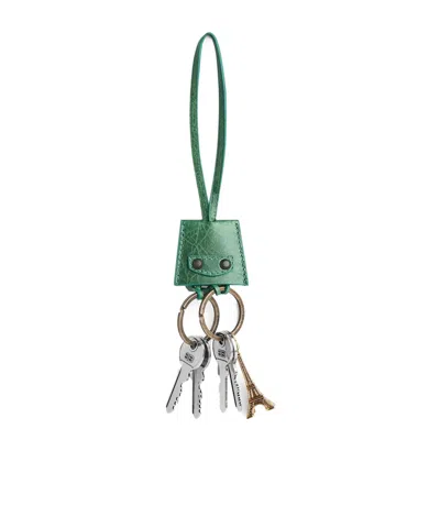 Balenciaga Le City Charm Eiffel Keychain In Green