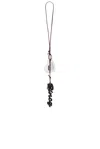 Balenciaga Le City Leather Bag Charm In Dark Burgundy & Optic White