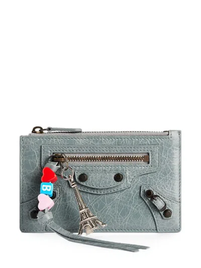 Balenciaga Le City Charm-detail Long Car Holder In Blue