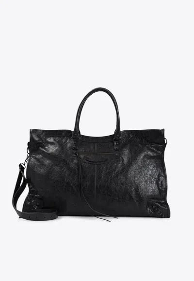 Balenciaga Le City Duffel Bag In Leather In Black