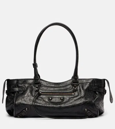 Balenciaga Le City East-west Medium Shoulder Bag In Black