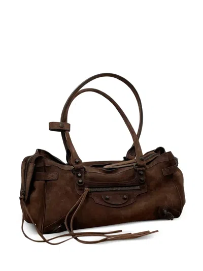 Balenciaga Le City East West Shoulder Bag In Brown