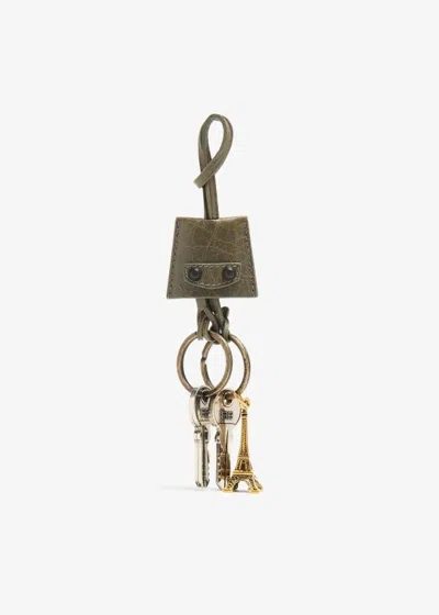 Balenciaga Le City Eiffel Khaki Pendant Keychain