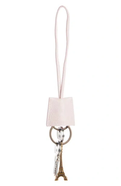 Balenciaga Le City Eiffel Leather Bag Charm In Metallic