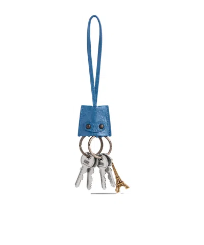 Balenciaga Le City Eiffel Pendant Key Chain In Cowboy Blue