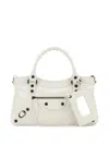 Balenciaga Le City First Leather Braided-handle Tote Bag In White