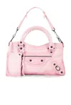 Balenciaga Le City First Suede Bag In Pink
