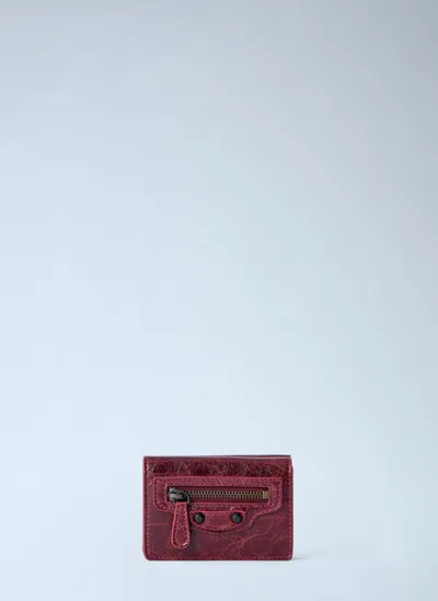 Balenciaga Le City Flap Mini Wallet In Burgundy
