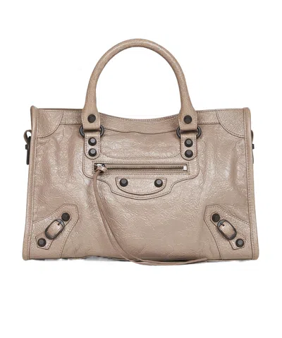 Balenciaga Le City Handbag In Brown