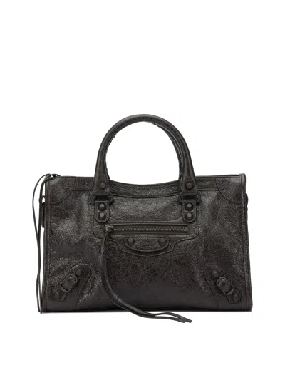 Balenciaga Le City Handbags Brown In Black