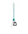 Balenciaga Le City Heart Pendant Keychain In Turquoise Steel Gray