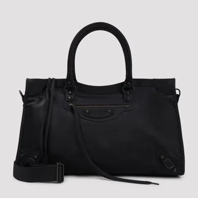 Balenciaga Le City L Unisex Polyamide Handbag In Black