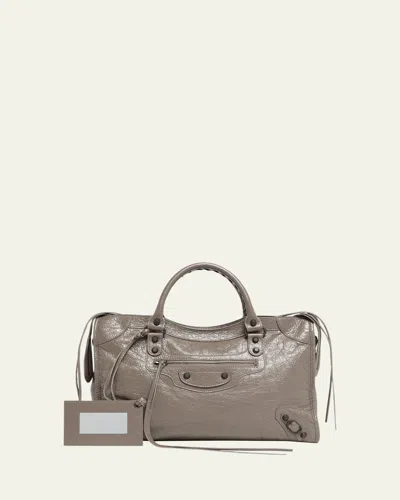 Balenciaga Le City Lambskin Leather Tote Bag In Brown