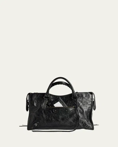 Balenciaga Le City Lambskin Leather Tote Bag In Black